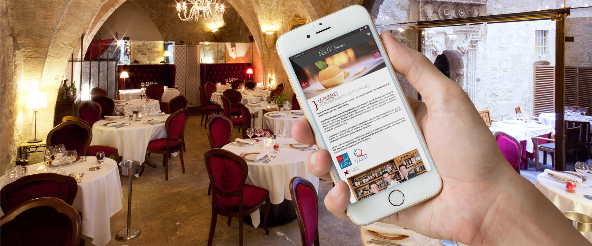 Site web responsive du restaurant La Diligence à Montpellier